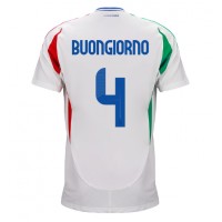 Camisa de Futebol Itália Alessandro Buongiorno #4 Equipamento Secundário Europeu 2024 Manga Curta